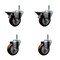Service Caster 3.5'' Maroon Poly Wheel Swivel 7/16'' Grip Ring Stem Caster Set 2 Brakes, 4PK GR20S3514-PPUB-MRN-PLB-716138-2-S-2 - alternate 1